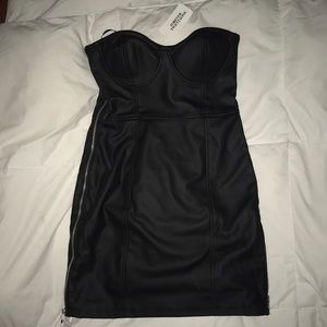 NWT bustier faux leather dress